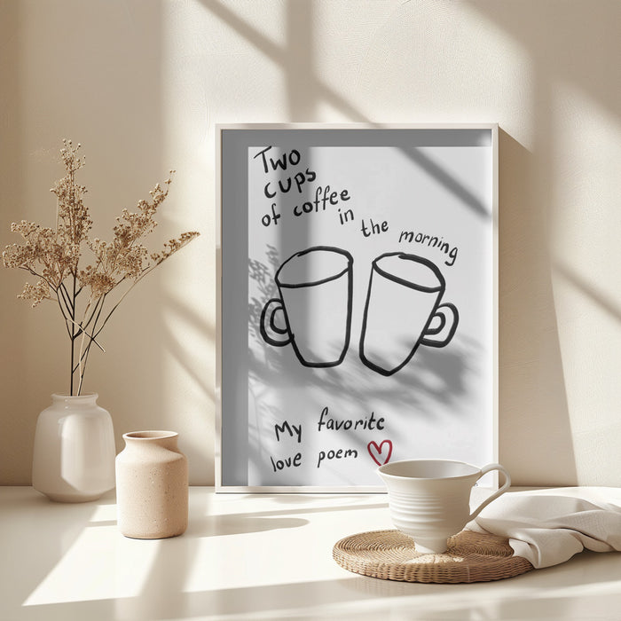 Two Cups Framed Art Modern Wall Decor