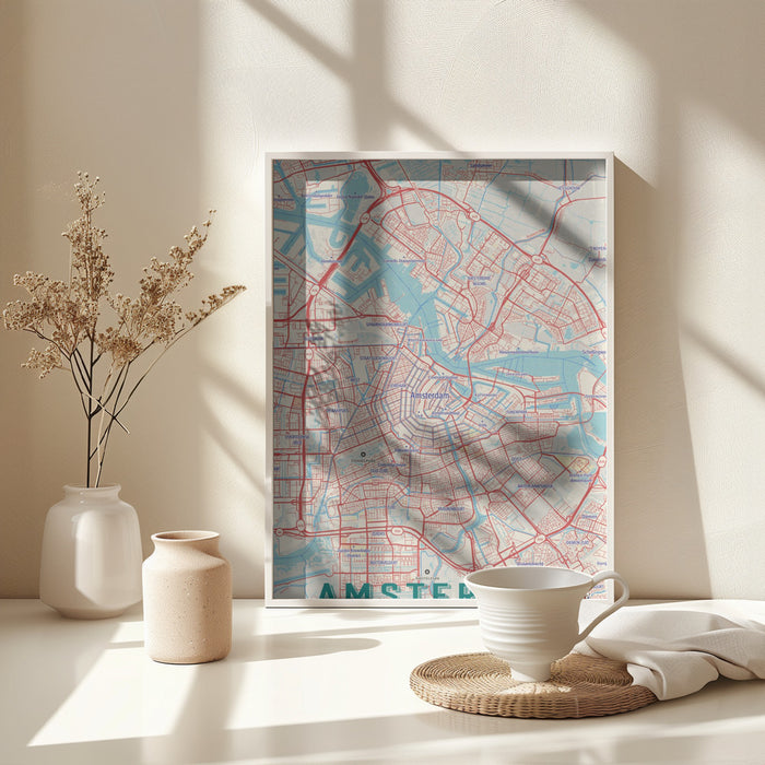 Retro Map   Amsterdam Framed Art Modern Wall Decor