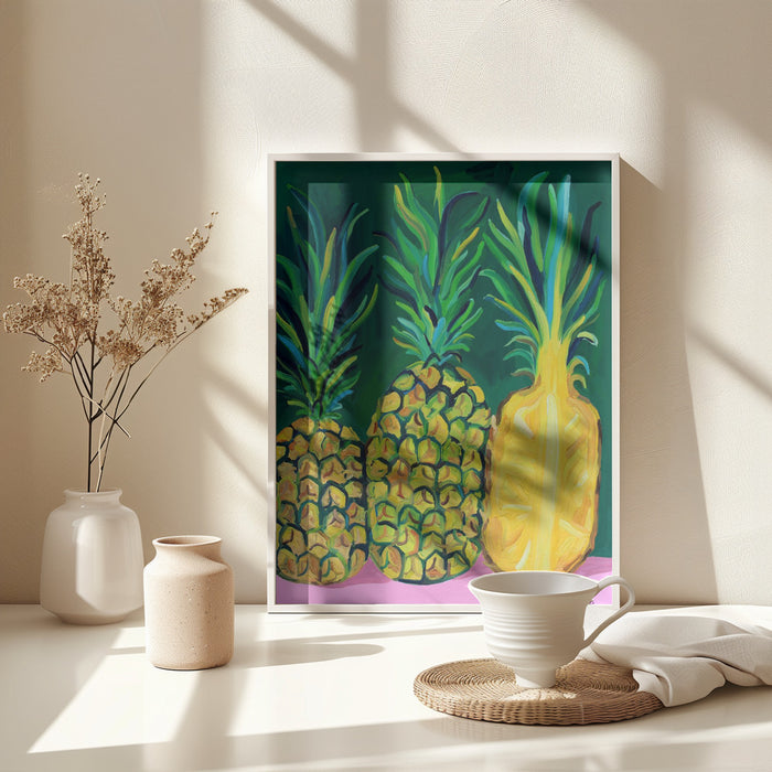 Pineapples Framed Art Wall Decor