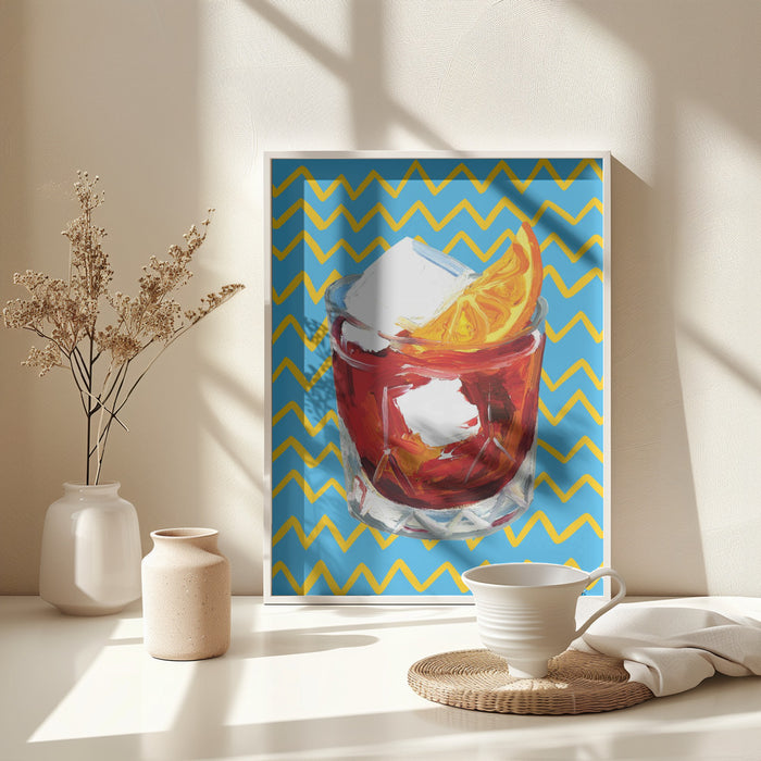 Negroni Blue Framed Art Wall Decor