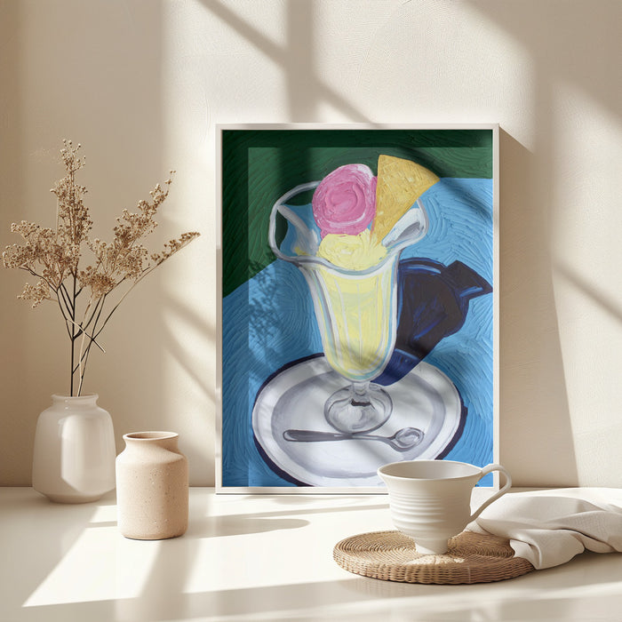 Raspberry and Vanilla Ice Cream Framed Art Wall Decor