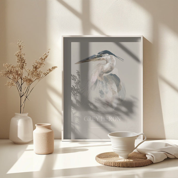 Grey Heron Framed Art Wall Decor