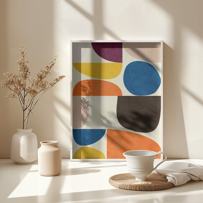 Vivid Bauhaus Framed Art Wall Decor