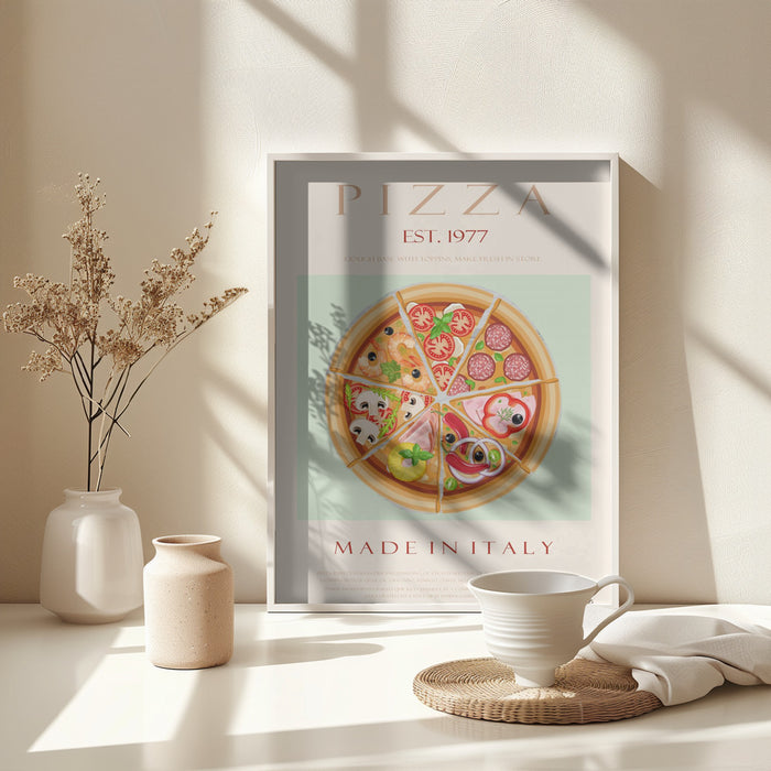 Pizza est. 1977 Framed Art Modern Wall Decor