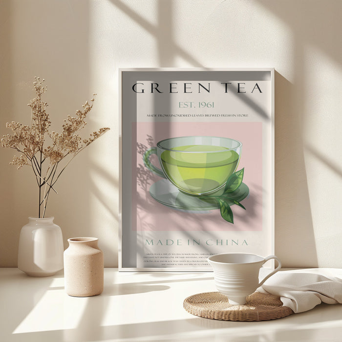 Green Tea Est. 1961 Framed Art Wall Decor