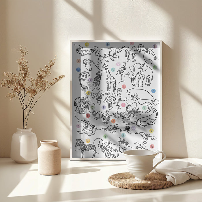 The Animal Alphabet Framed Art Wall Decor