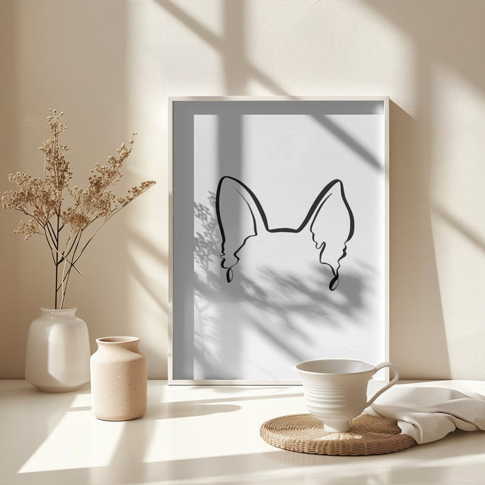 Dog Ears (German Shepherd) Framed Art Wall Decor