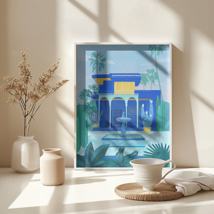 Moroccan Garden Framed Art Modern Wall Decor