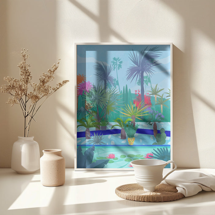 Moroccan Garden Framed Art Modern Wall Decor