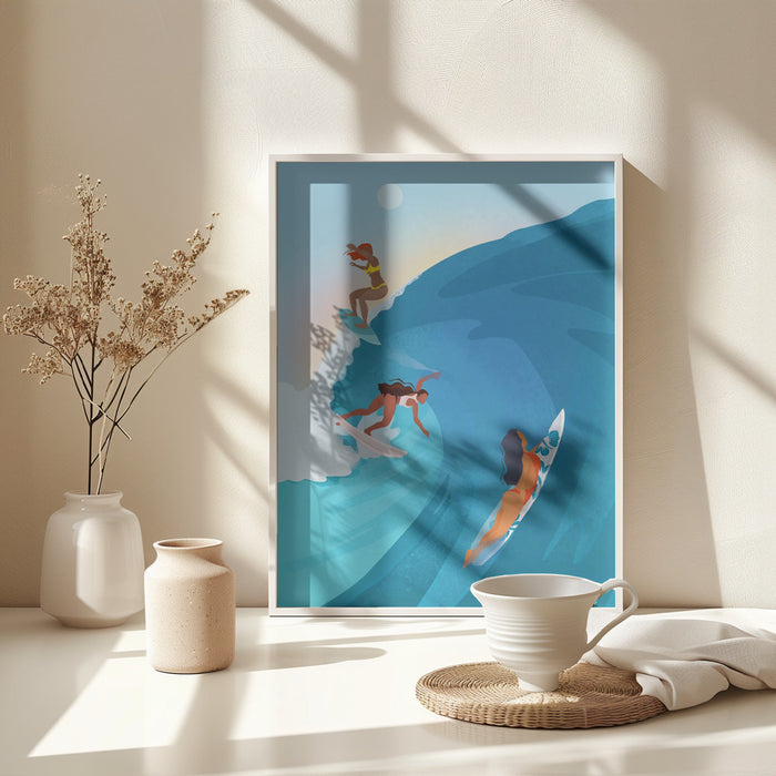 Surfers Framed Art Wall Decor