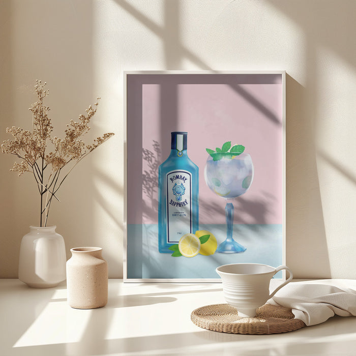 Gin Cocktail Framed Art Modern Wall Decor