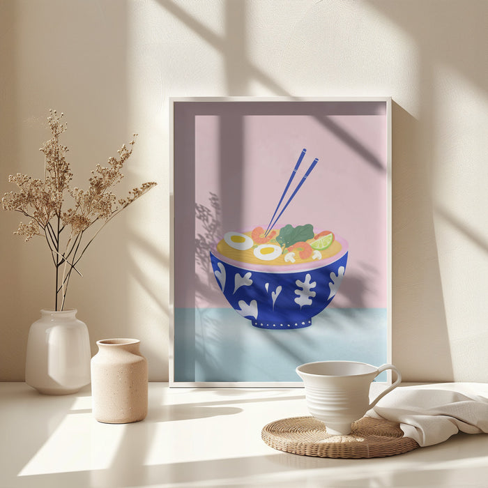 Ramen Bowl Framed Art Modern Wall Decor