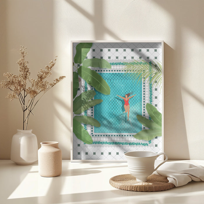 Riad Pool Framed Art Modern Wall Decor