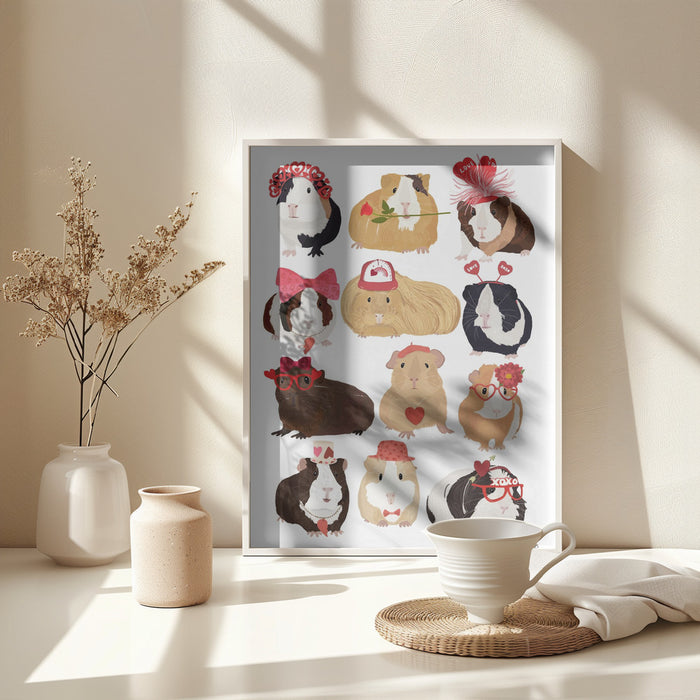 Love Guinea Pigs Framed Art Wall Decor