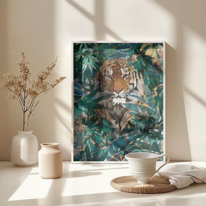 Tiger in the jungle 2 Framed Art Wall Decor