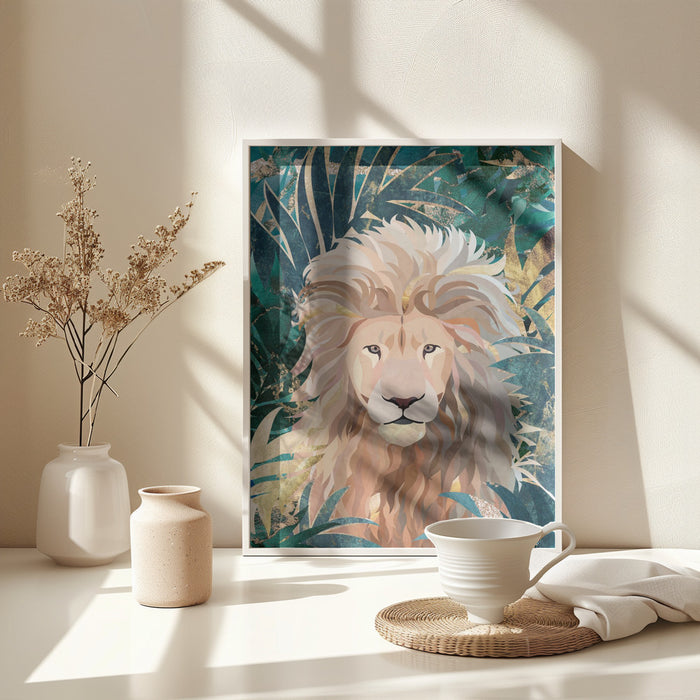 Lion Jungle 2 Framed Art Modern Wall Decor