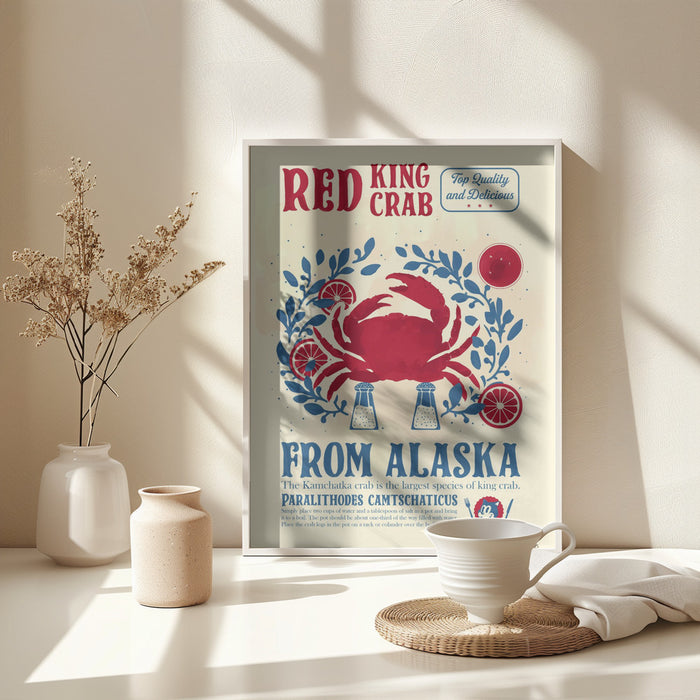 Crab kitchen print Framed Art Wall Decor