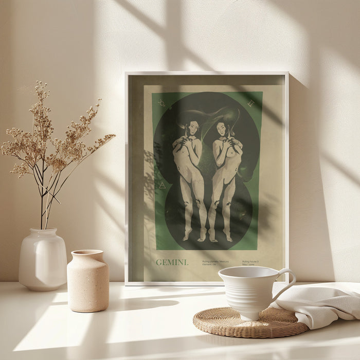 Gemini print Framed Art Wall Decor