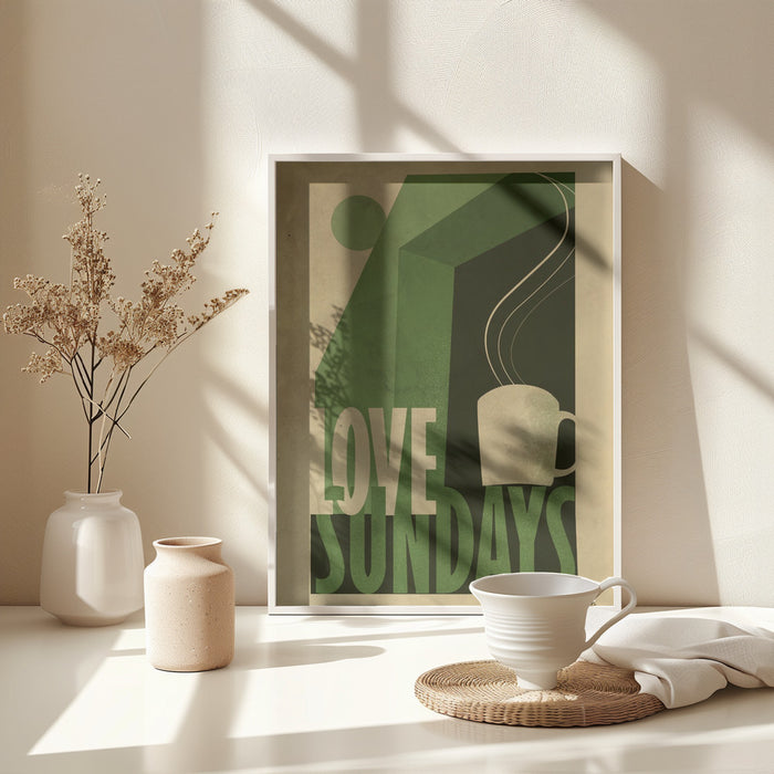 Love Sunday print Framed Art Modern Wall Decor