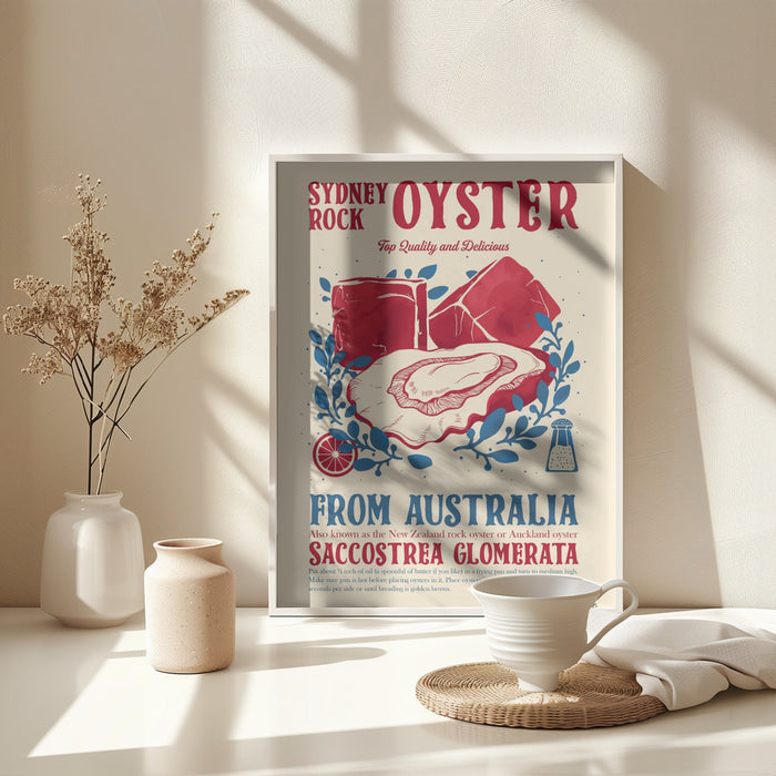 Oyster kitchen decor Framed Art Modern Wall Decor