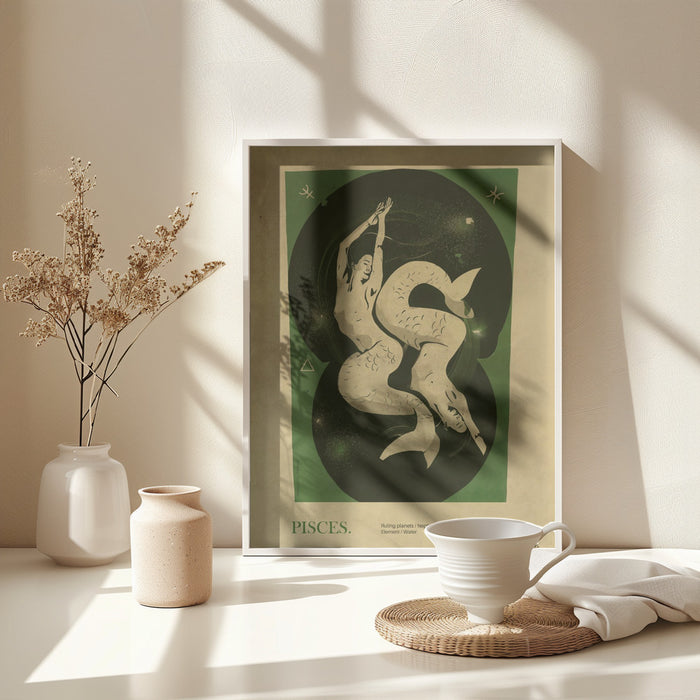 Pisces print Framed Art Wall Decor