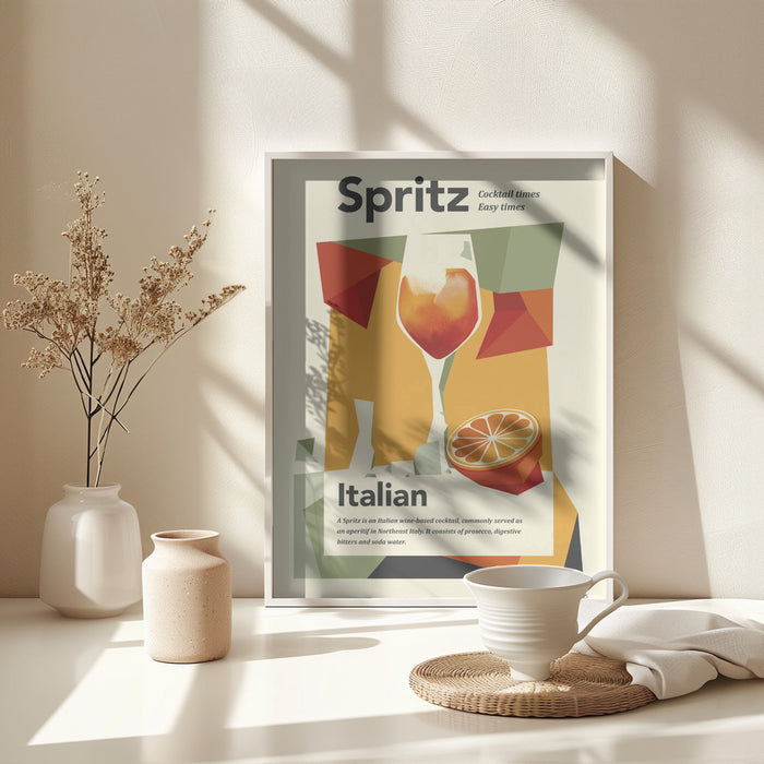 Aperol spritz print Framed Art Modern Wall Decor