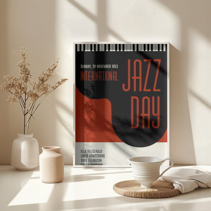 Jazzy Days   Dark Red Framed Art Wall Decor