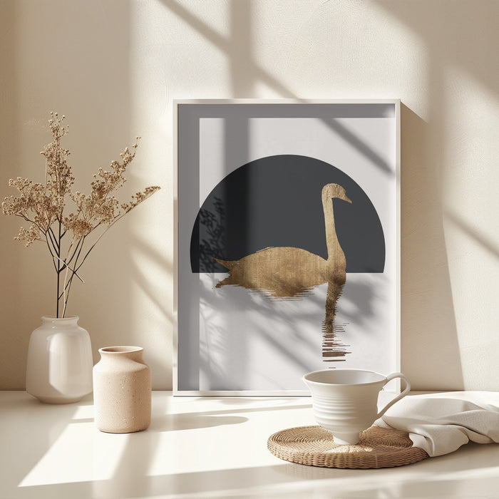 The Swan   Black Framed Art Wall Decor