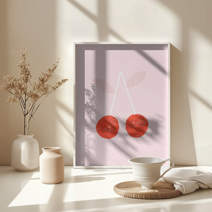 Cherries Framed Art Modern Wall Decor