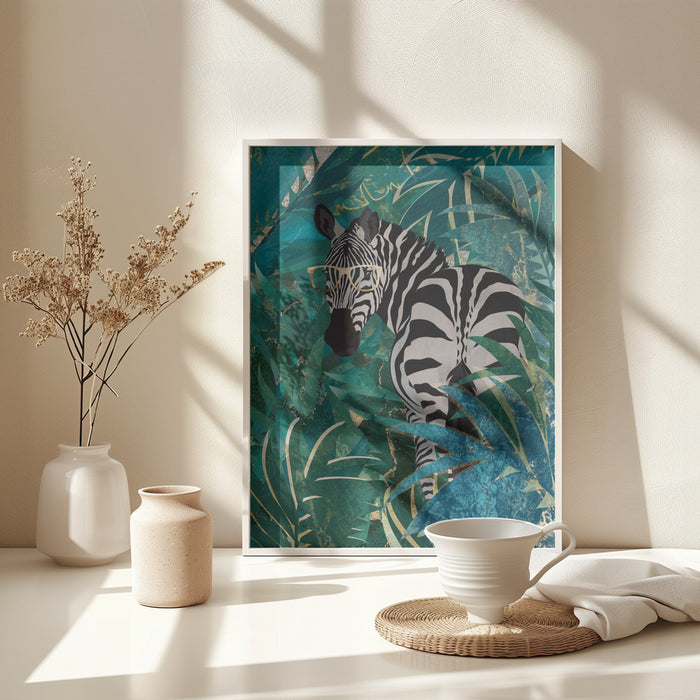 Zebra in the jungle 2 Framed Art Wall Decor