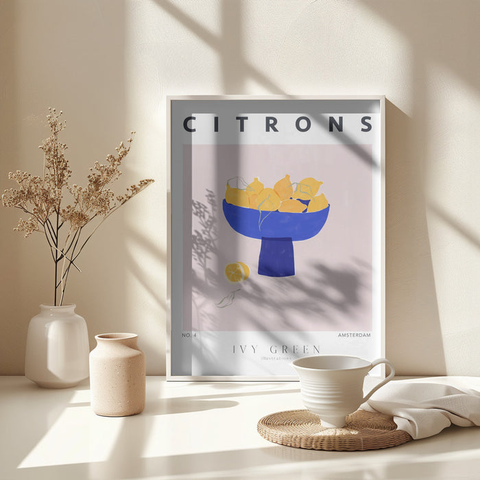 Lemons Framed Art Modern Wall Decor