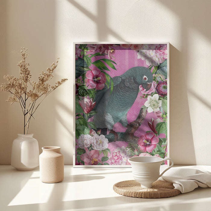 The Parrots Paradise Garden 3 Framed Art Modern Wall Decor