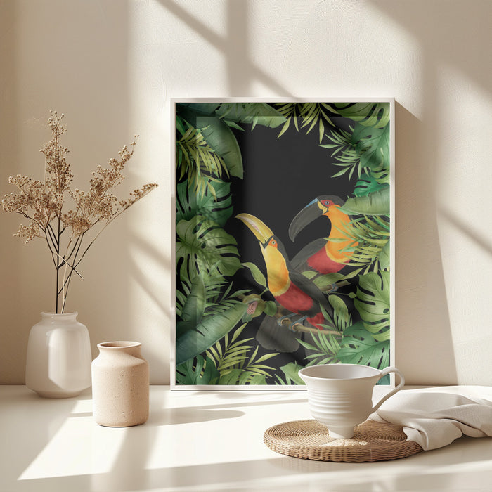 Jungle With Toucans Framed Art Wall Decor