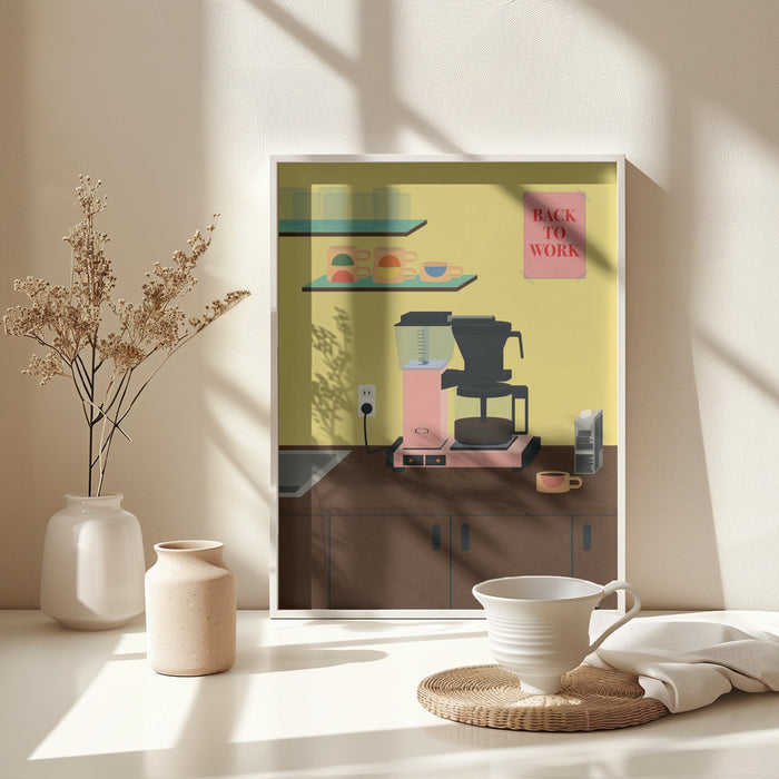 Back To Work Framed Art Modern Wall Decor