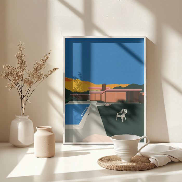 Kaufmann Desert House Poolside Framed Art Modern Wall Decor