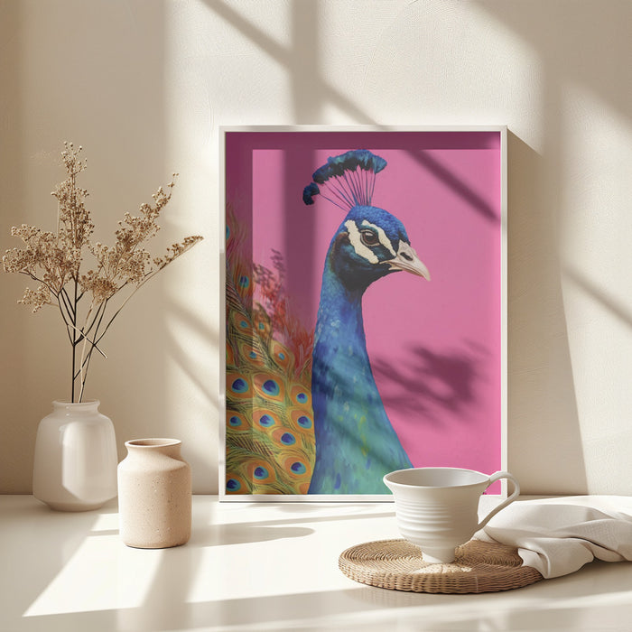 Beautiful Peacock Framed Art Modern Wall Decor