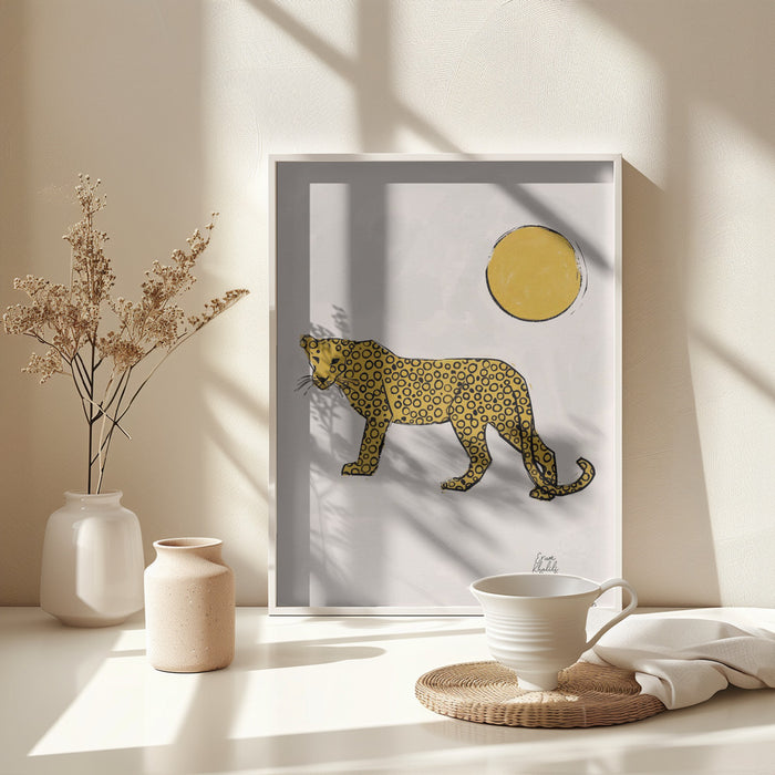 Leopard and Sun   Erum Khalili.png Framed Art Wall Decor