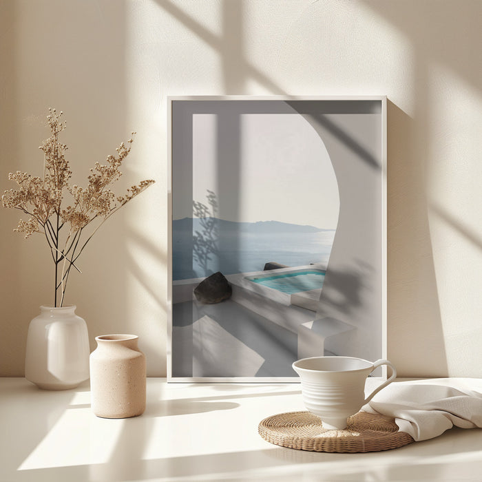 Aenaon Seaview Villa Framed Art Modern Wall Decor