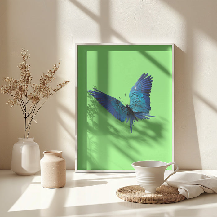 Parrot Butterfly Framed Art Modern Wall Decor