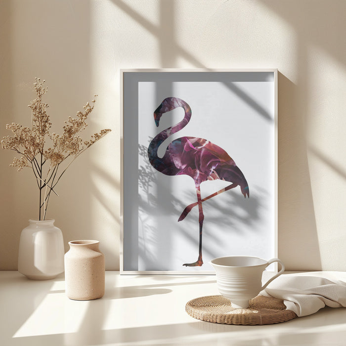 Flamingo Silhouette Framed Art Wall Decor