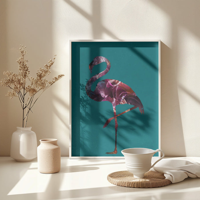 Flamingo Pink and Green Framed Art Wall Decor