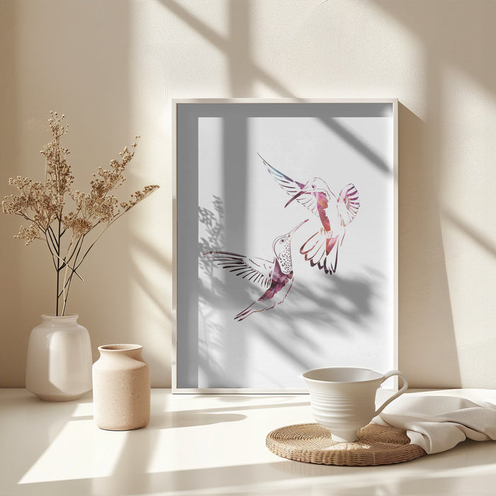 Colourful Hummingbirds Framed Art Modern Wall Decor