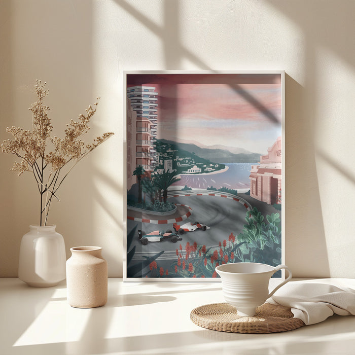 Monaco Circuit Framed Art Modern Wall Decor