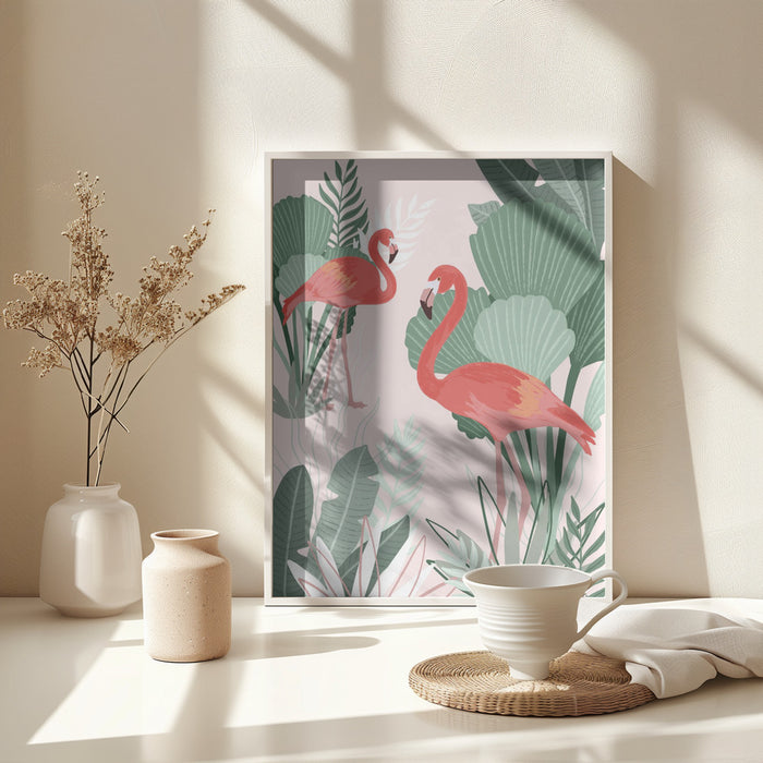 Flamingo Dreams Framed Art Wall Decor