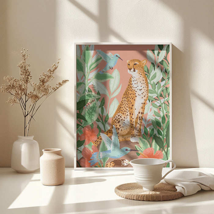 Tropic Cheetah Framed Art Wall Decor