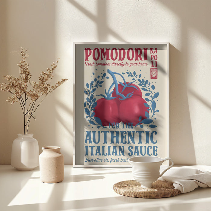 Pomodori Kitchen print Framed Art Modern Wall Decor