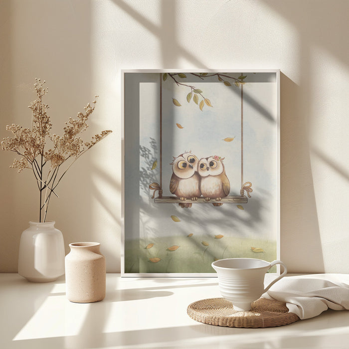 Owls in love Framed Art Wall Decor