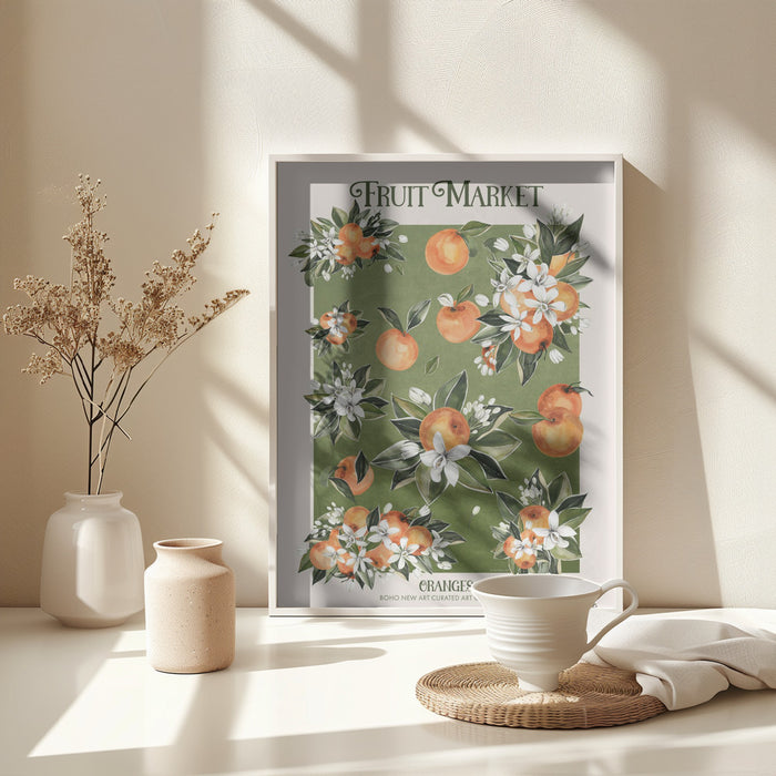 Fruit Peach Framed Art By Bohonewart Modern Wall Decor