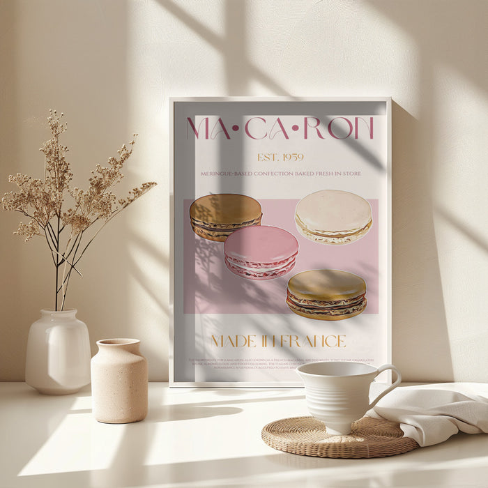 Macaron Print Framed Art Wall Decor