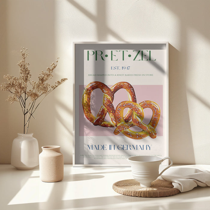 Pretzel Print Framed Art Wall Decor